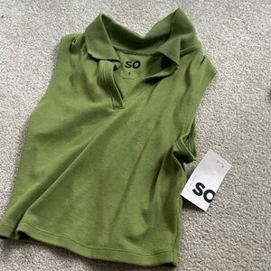 SO Green Sleeveless Polo Shirt